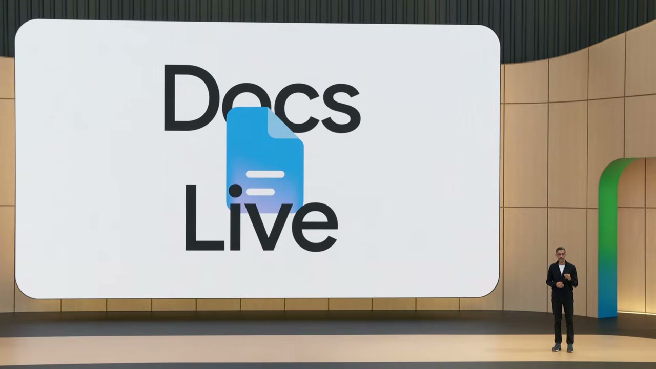 Docs Live announcement screenshot from Google I/O